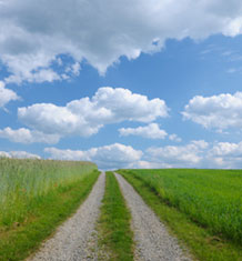 Image of a long straight gravel road.